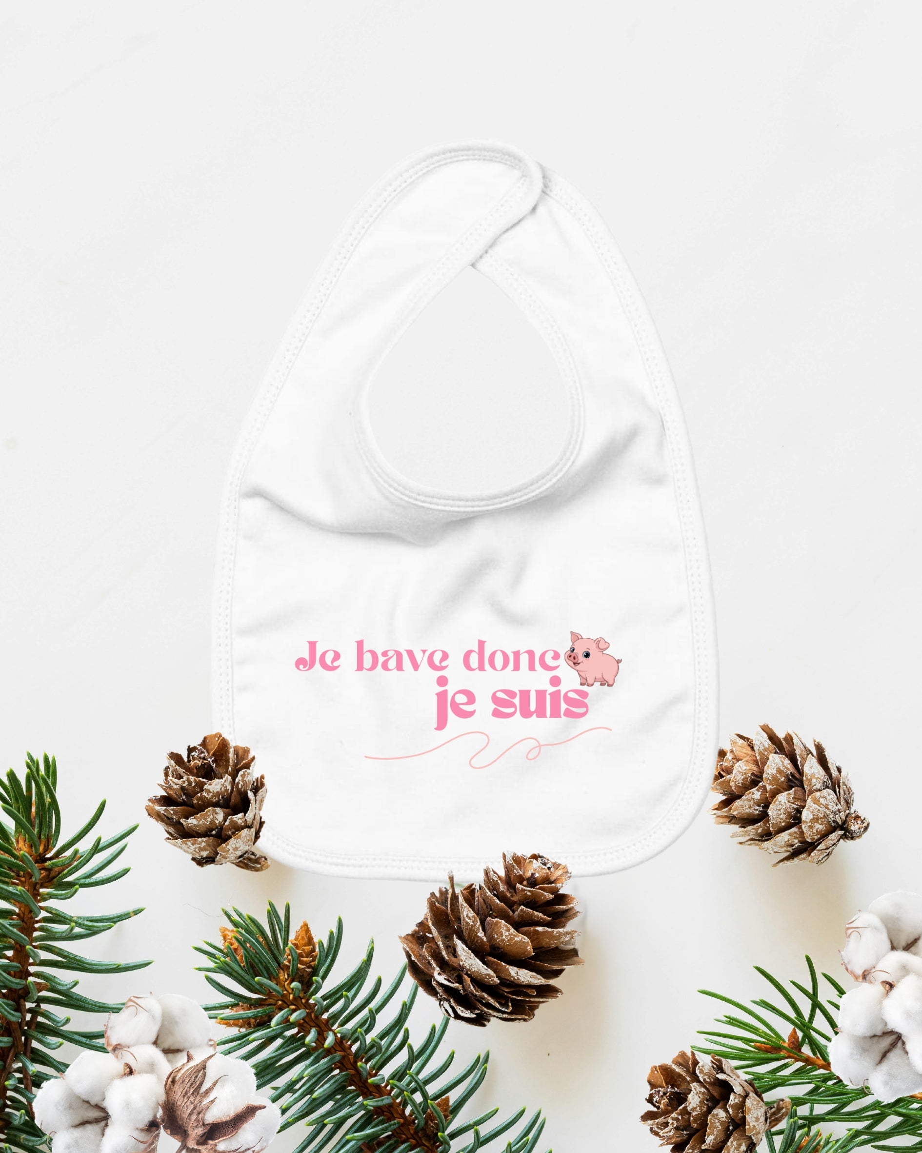 “Je bave donc je suis” — Bavoir bébé