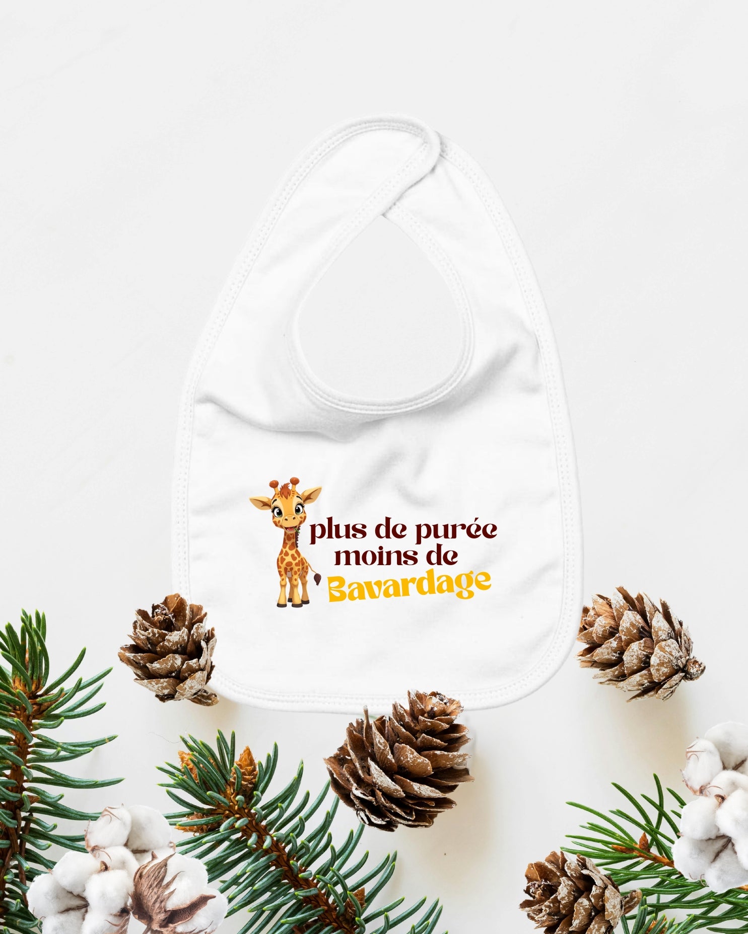 "Plus de purée, moins de bavardage" - Bavoir bébé
