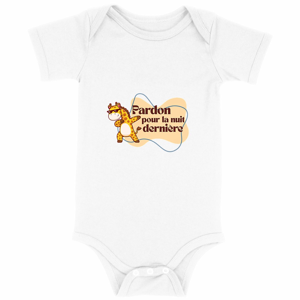 Body humour Girafe - Cool Kids crew - face_blanc