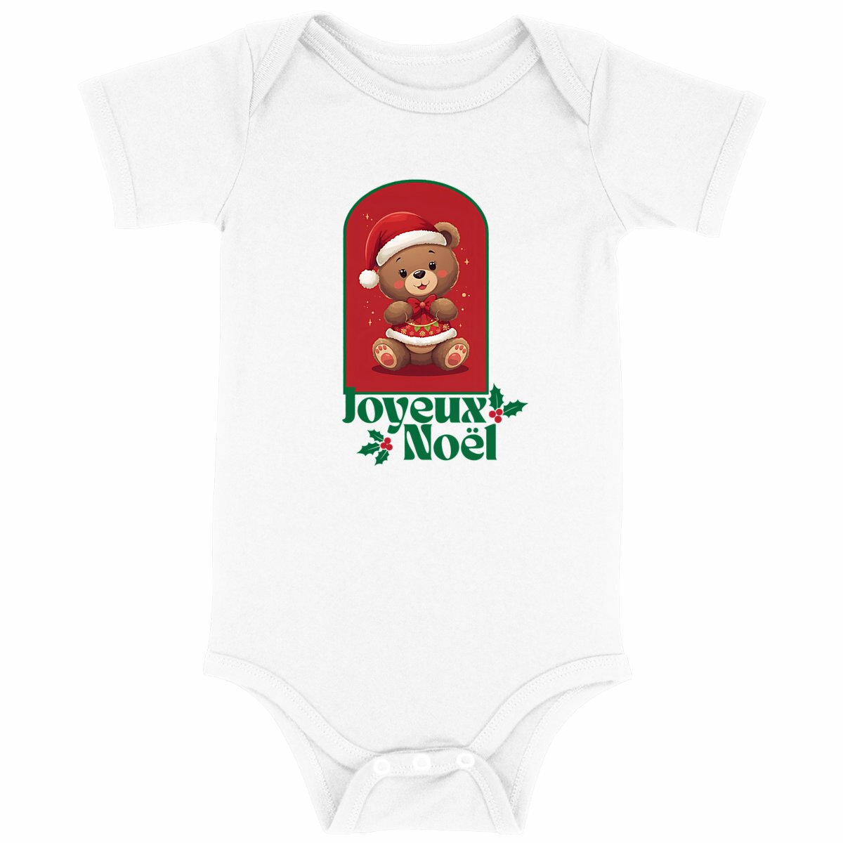 Joyeux Noël ourson 2 - Body bébé - face_blanc