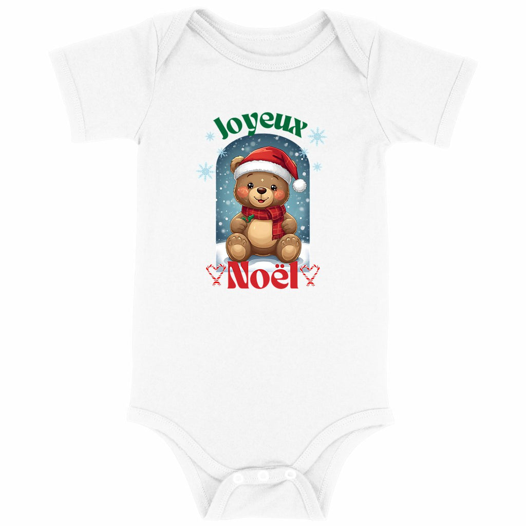 Joyeux Noël ourson - Body bébé - face_blanc