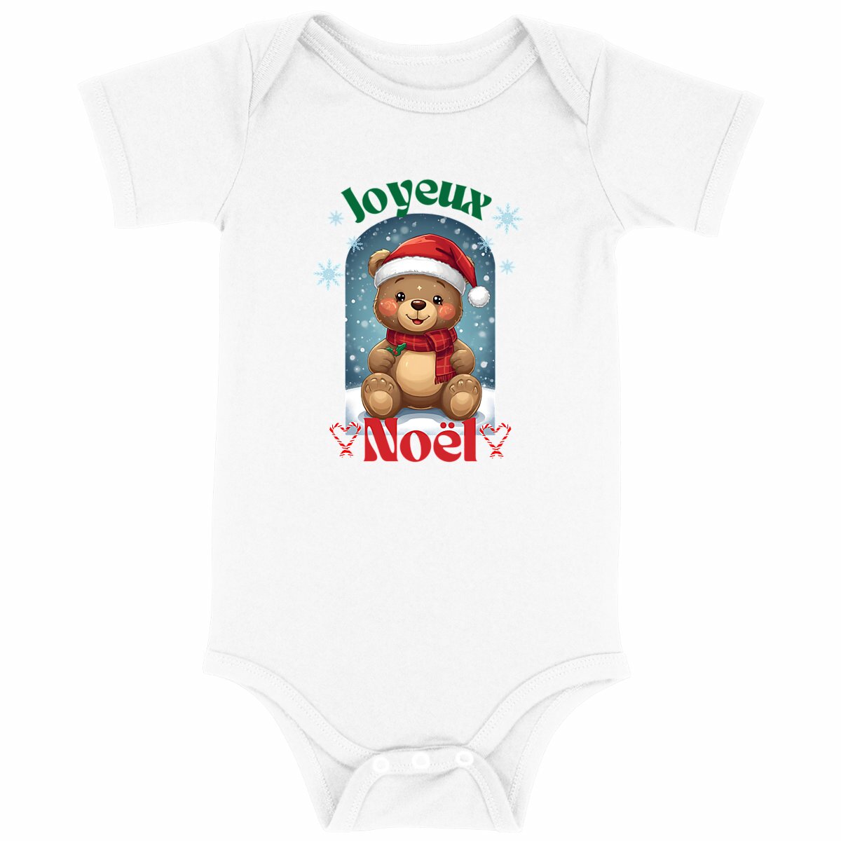 Joyeux Noël ourson - Body bébé - face_blanc