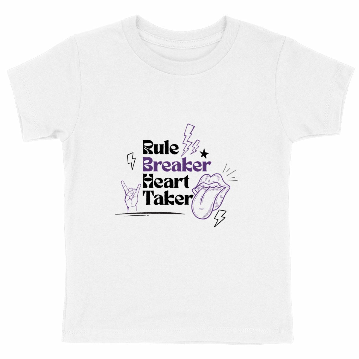 T-shirt "Villain" enfant – Rule Breaker, Heart Taker/Kids Pop Co' - face_blanc