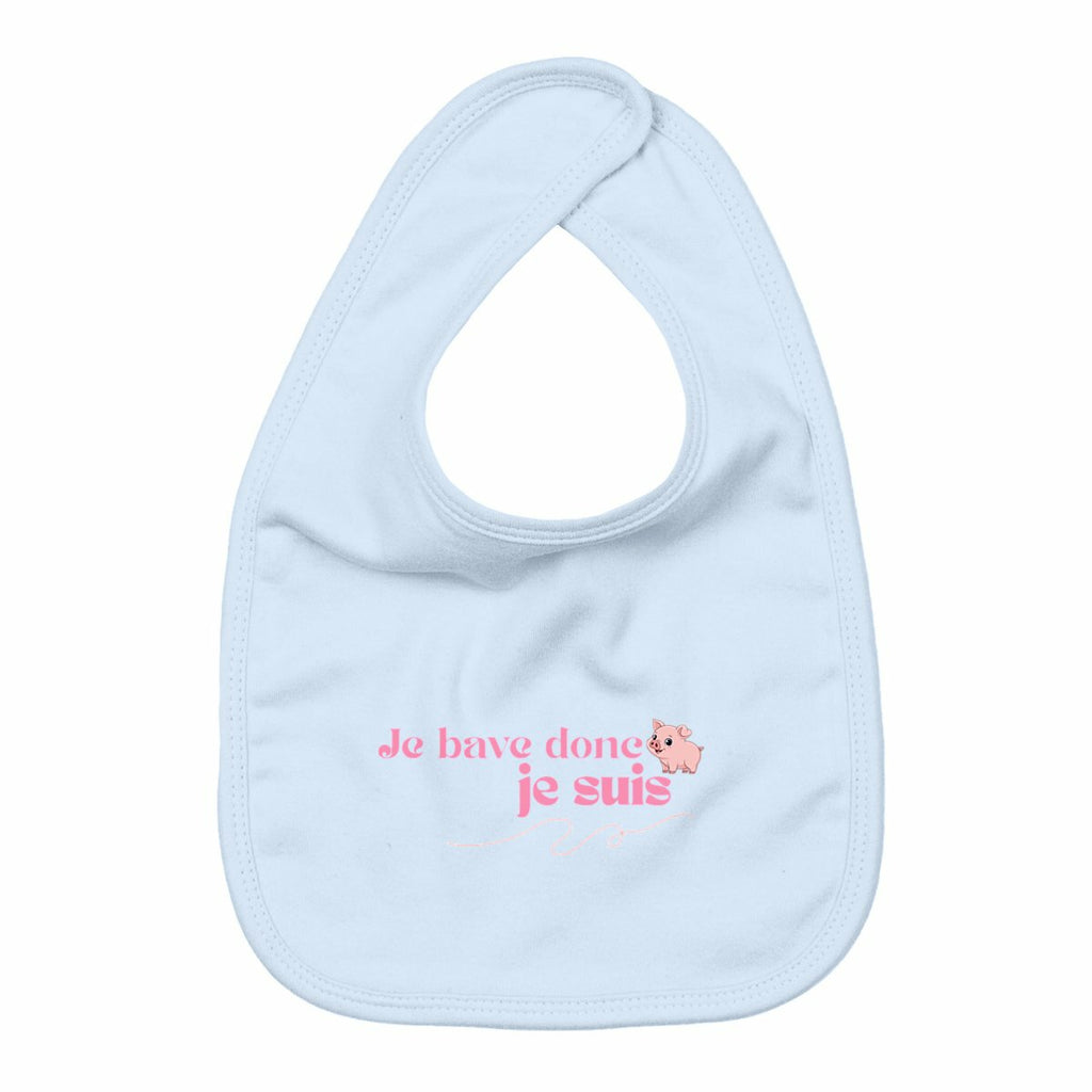 “Je bave donc je suis” — Bavoir bébé - face_bleu