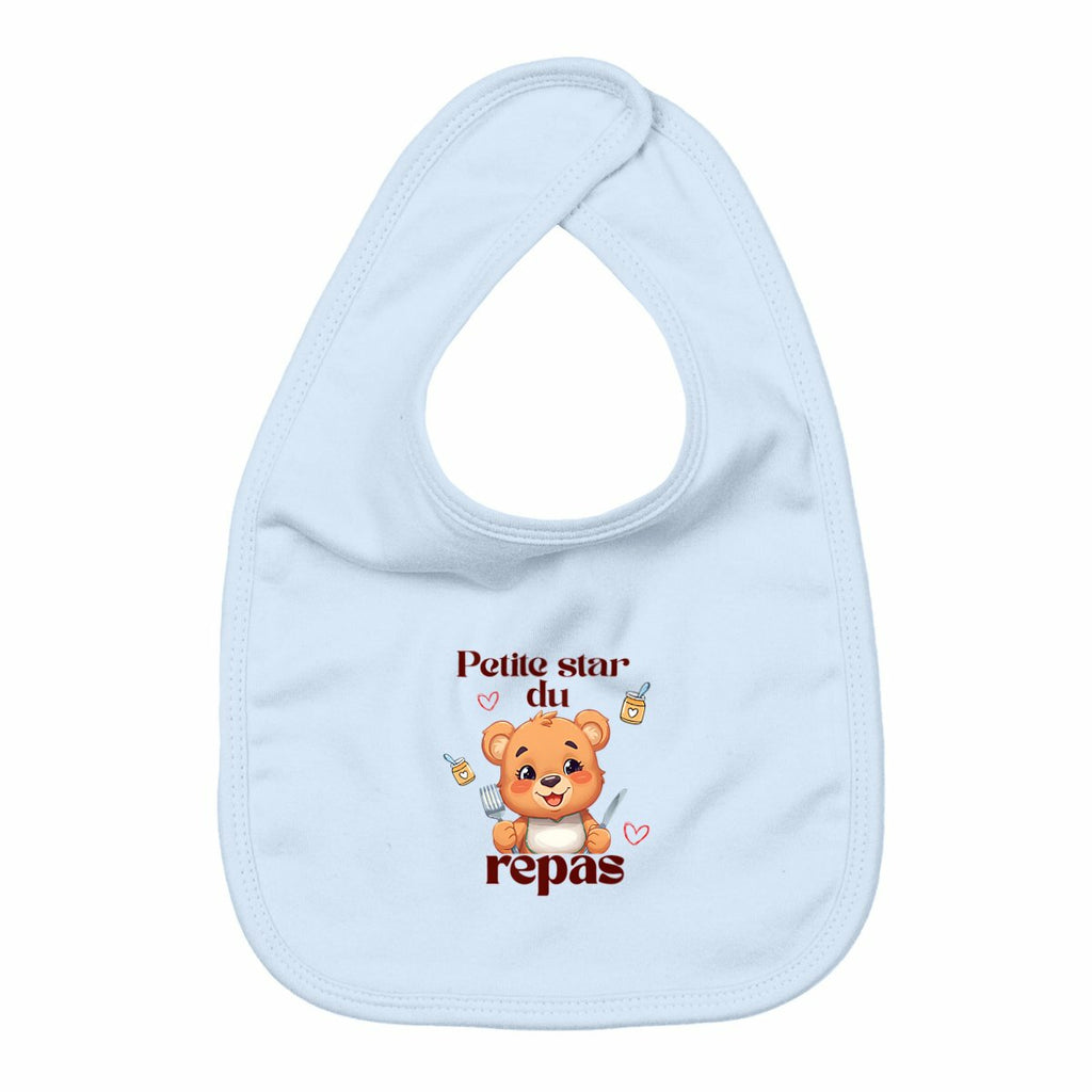 "Petite star du repas" - Bavoir bébé - face_bleu