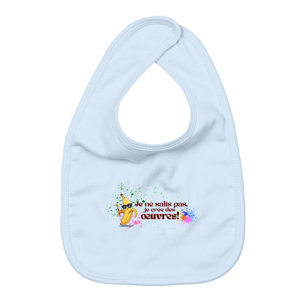 "Je ne salis pas, je crée des œuvres" - Bavoir bébé - face_bleu