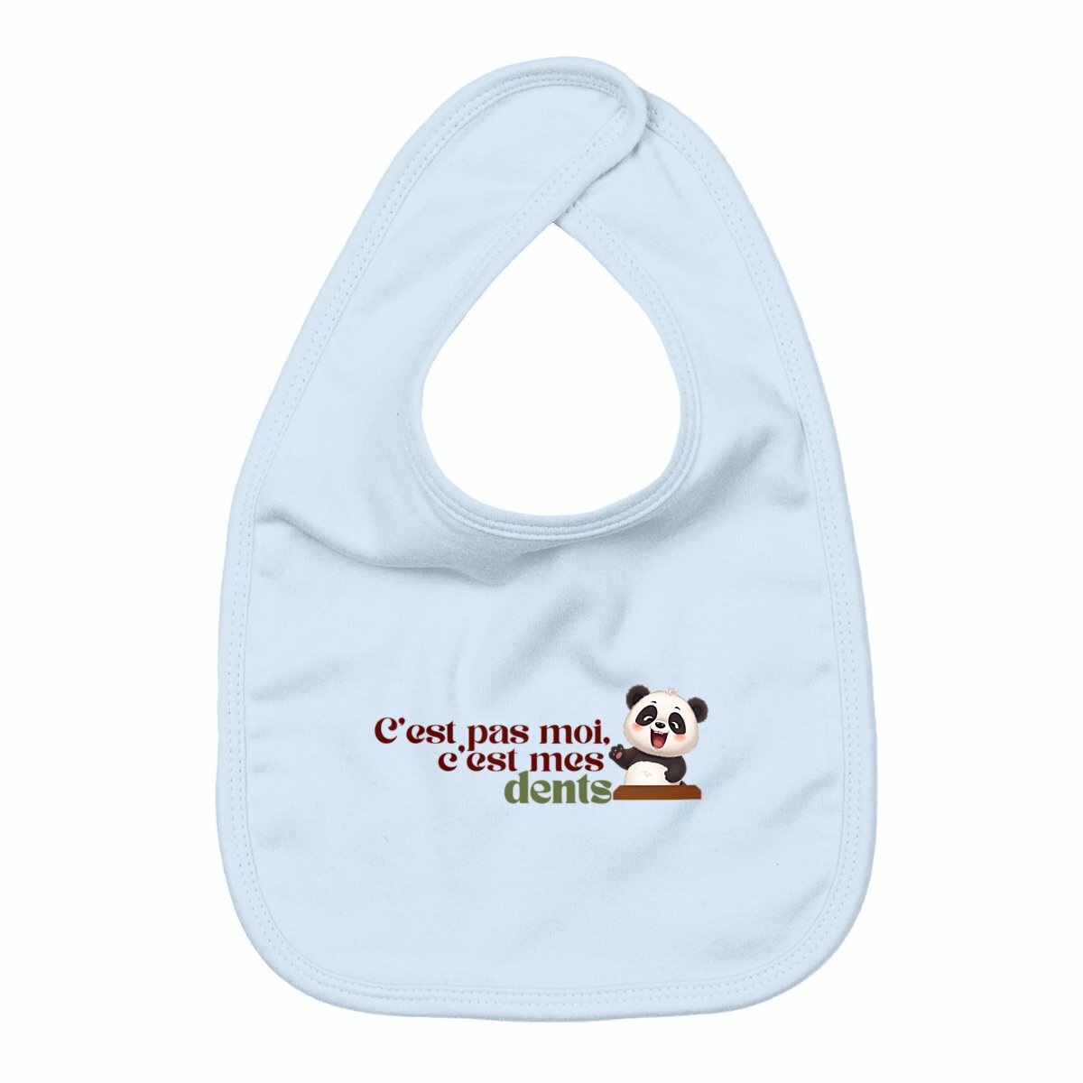 “C’est pas moi, c’est mes dents” — Bavoir bébé - face_bleu