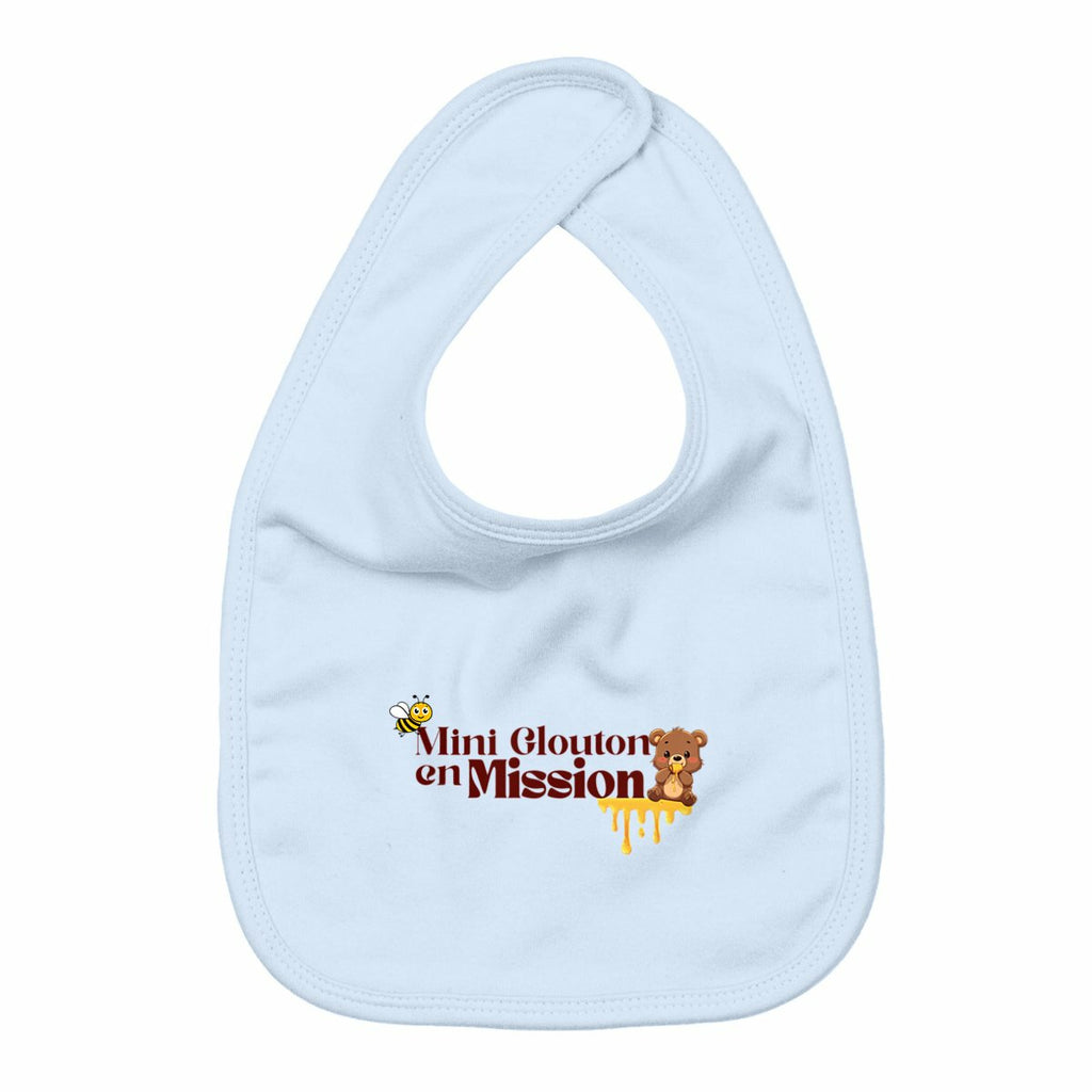 “Mini glouton en mission” — Bavoir bébé - face_bleu