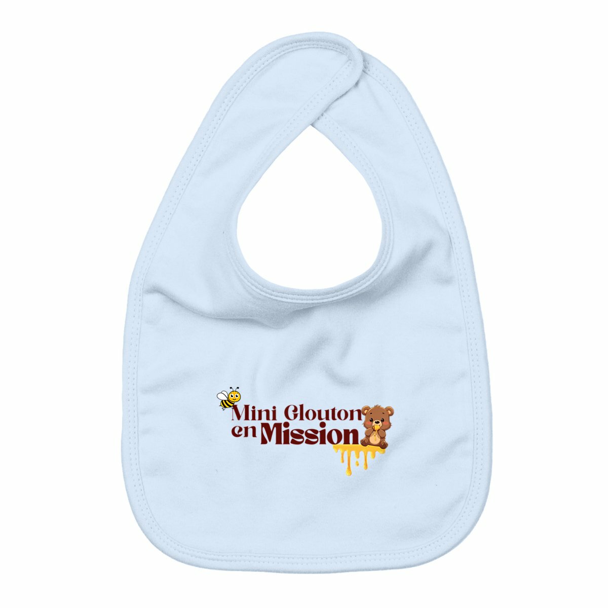 “Mini glouton en mission” — Bavoir bébé - face_bleu