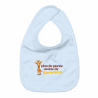 "Plus de purée, moins de bavardage" - Bavoir bébé - face_bleu