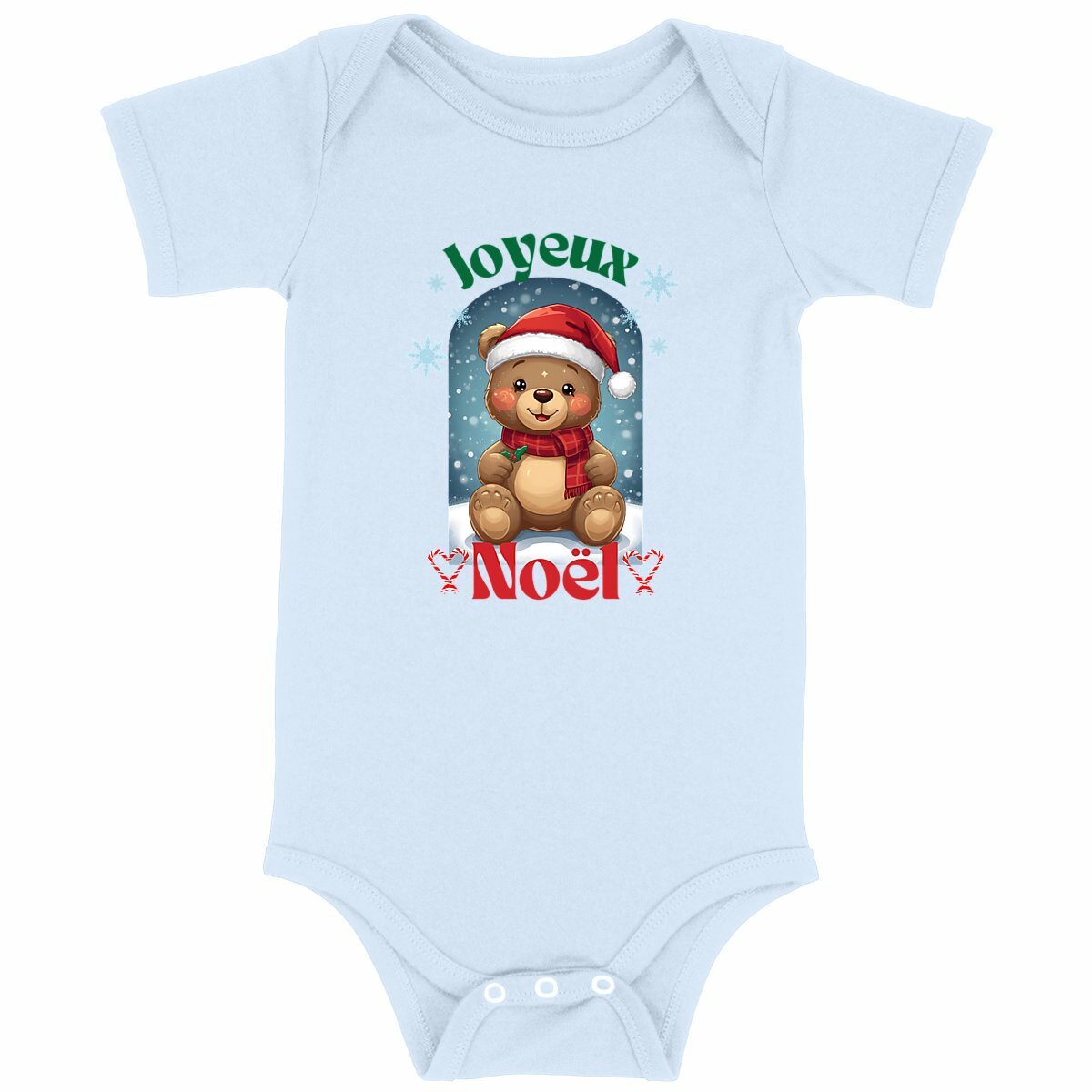 Joyeux Noël ourson - Body bébé - face_bleu