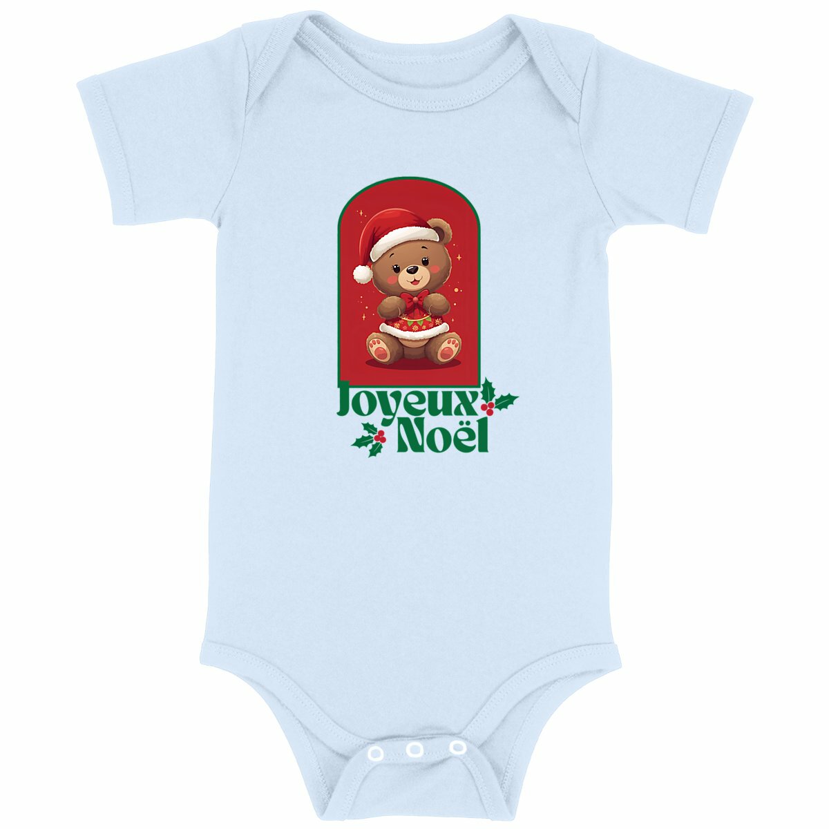 Joyeux Noël ourson 2 - Body bébé - face_bleu