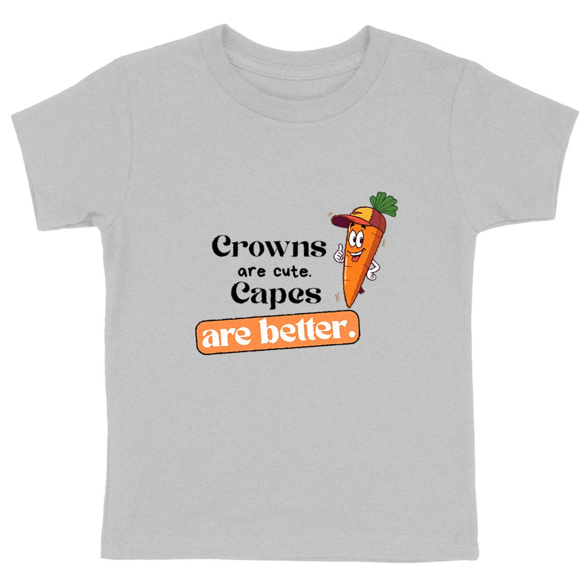 T-shirt "Villain" enfant – Crowns Are Cute/Kids Pop Co' - face_gris