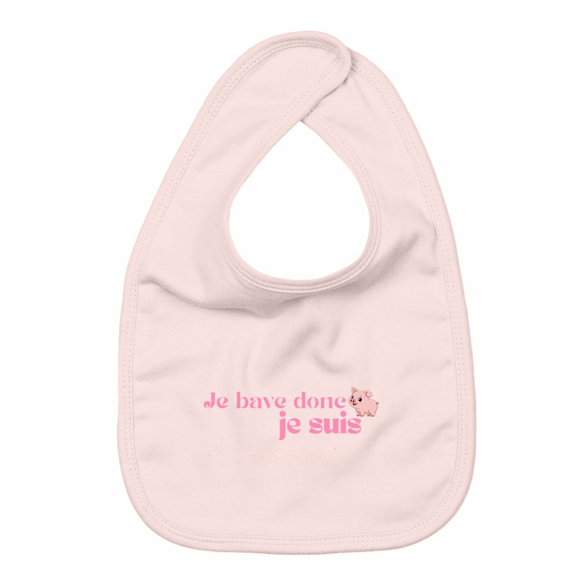 “Je bave donc je suis” — Bavoir bébé - face_rose