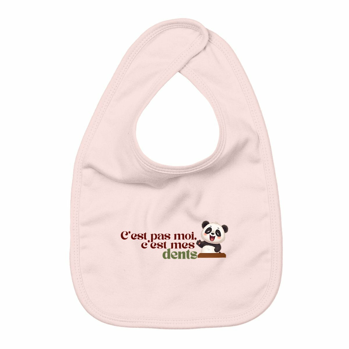 “C’est pas moi, c’est mes dents” — Bavoir bébé - face_rose