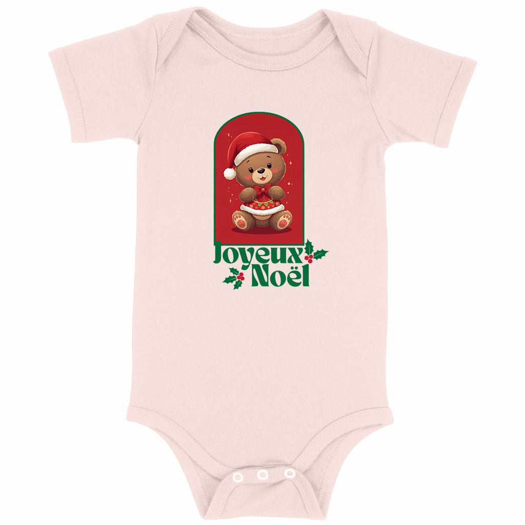 Joyeux Noël ourson 2 - Body bébé - face_rose