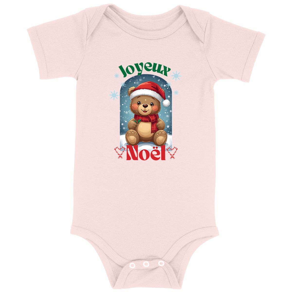 Joyeux Noël ourson - Body bébé - face_rose